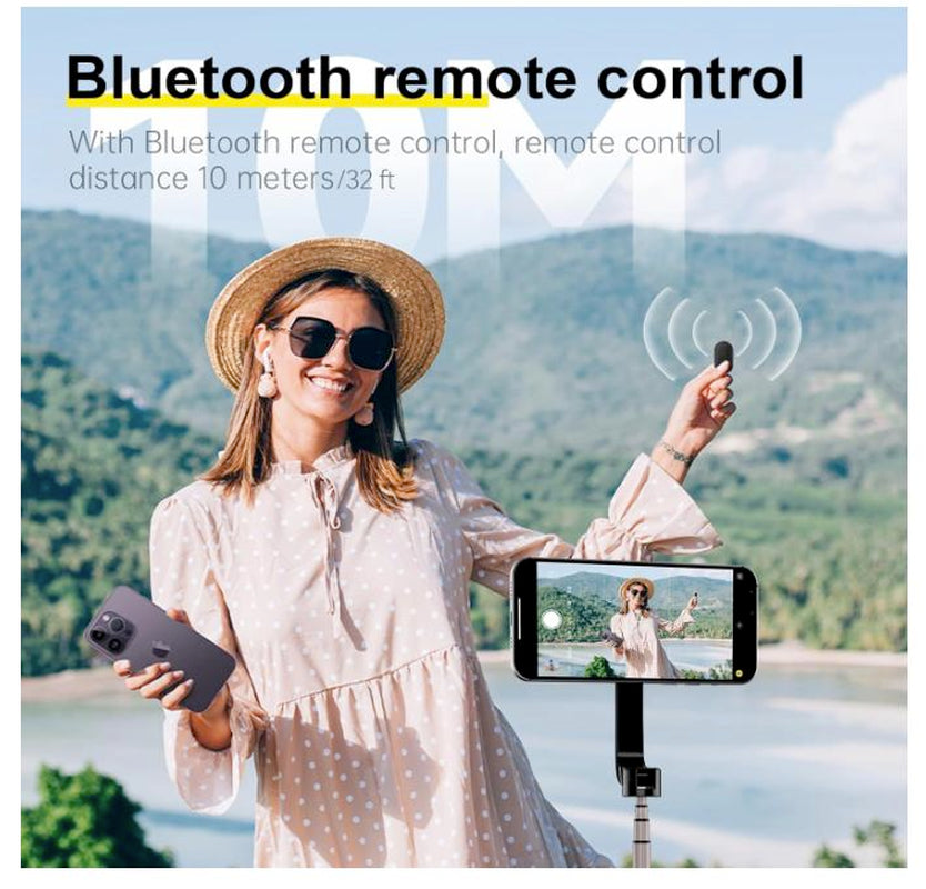 TELESIN Magnetic Selfie Stick Tripod with Bluetooth Remote Control, 27" Extendable Phone Stand Tripod for Magsafe for Iphone 15 14 13 12 Pro Max Series, All Android Phones with Magnetic Functionality