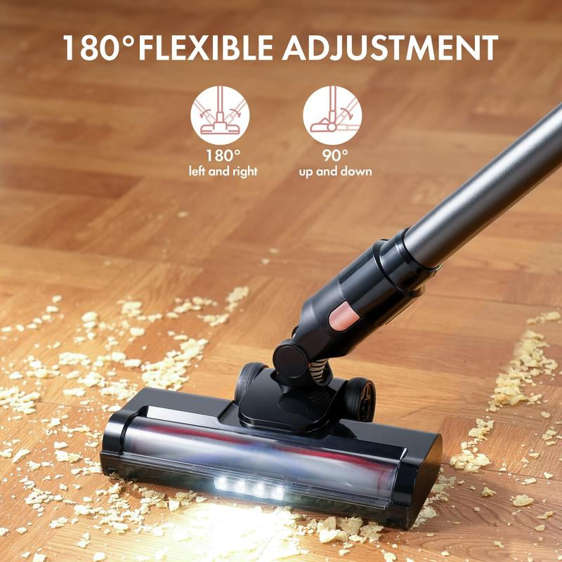 Homeika Cordless Vacuum Cleaner with 28Kpa Suction Power, 380W Brushless Motor, 8-in-1 Versatility, 50-Minute Runtime, Removable Battery, Ideal for Pet Hair and Carpets