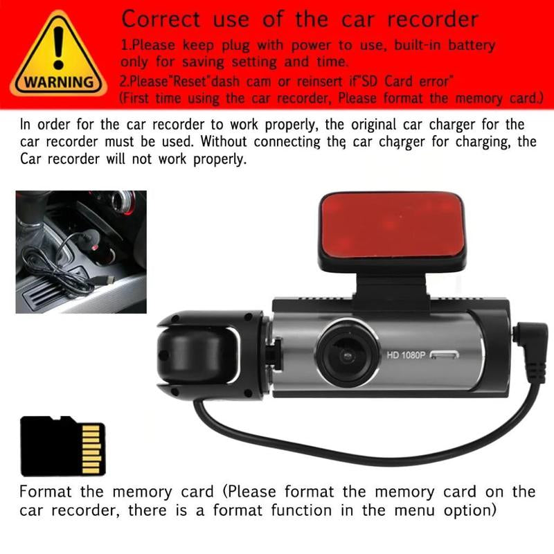 Front & inside Car Dashboard Camera, 1 Count Car Dashcam with 32GB Card, Wide Angle Car Driving Recorder with IR Night-Visionr, 3.16 Inch Lps Screen 1080P HD Camera with Dual Lens, Birthday Gifts, Automotive Dashcam