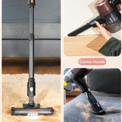 Homeika Cordless Vacuum Cleaner with 28Kpa Suction Power, 380W Brushless Motor, 8-in-1 Versatility, 50-Minute Runtime, Removable Battery, Ideal for Pet Hair and Carpets