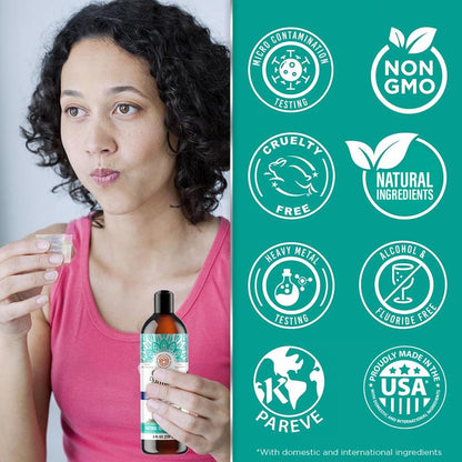 Gurunanda Cocomint Oil Pulling Solution with 7 Essential Oils and Vitamins D, E, and K2 - 8 Oz