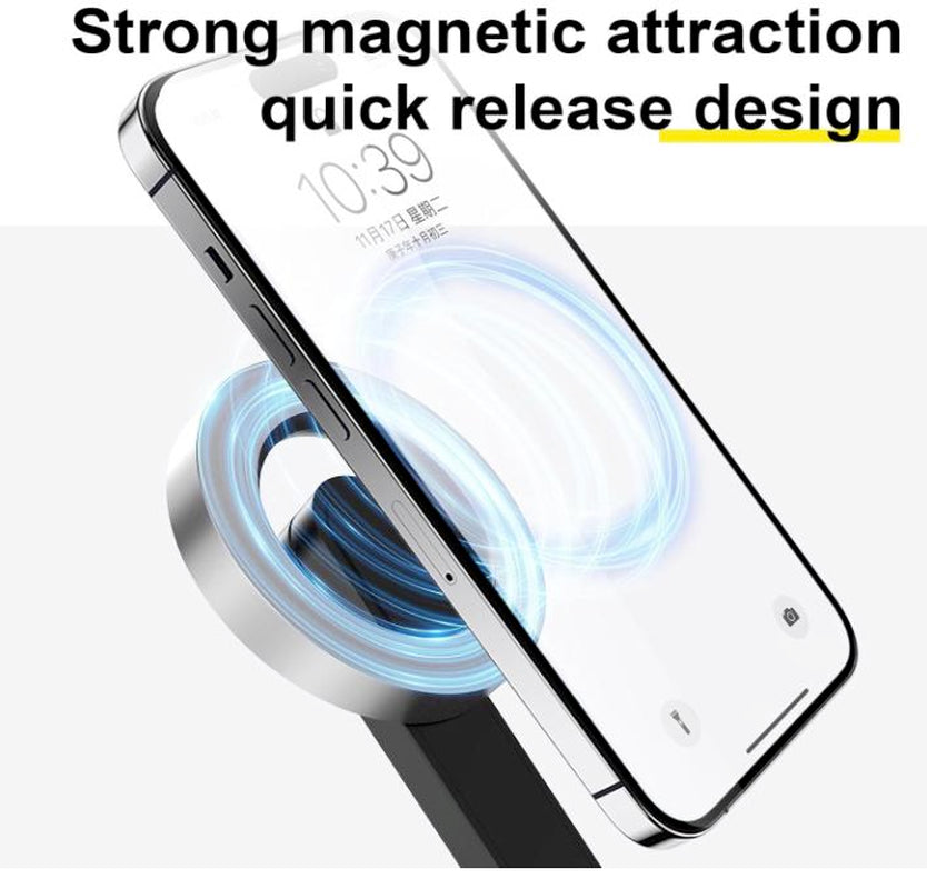 TELESIN Magnetic Selfie Stick Tripod with Bluetooth Remote Control, 27" Extendable Phone Stand Tripod for Magsafe for Iphone 15 14 13 12 Pro Max Series, All Android Phones with Magnetic Functionality